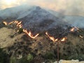 Brush Fire with smoke in Los Angeles