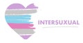 Intersexual flag. LGBT Pride Month in June. Lesbian Gay Bisexual Transgender. Celebrated annual. Rainbow love concept. Human right Royalty Free Stock Photo