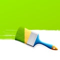 Brush with green paint