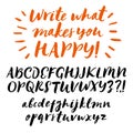 Brush hand drawn font