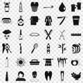 Brush icons set, simple style Royalty Free Stock Photo