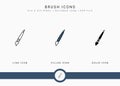 Brush icons set vector illustration with solid icon line style. Color palette design concept. Royalty Free Stock Photo