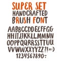 Brush ink vector ABC letters set