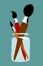 Brush in a jar Royalty Free Stock Photo