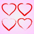 Brush Love Heart Red Symbol Vector