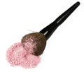 Make up brush with blush powder isolated on white