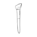 brush for make up. Beauty icon in cartoon style on white background. Makeup symbol illustration.