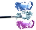 Brush make up. Color eye shadow isolate Royalty Free Stock Photo