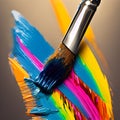 Brush and Paint art work with vivido colours Royalty Free Stock Photo