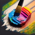 Brush and Paint art work with vivido colours Royalty Free Stock Photo