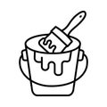 brush, paint brush, bucket, paint bucket, color bucket, bucket and brush icon Royalty Free Stock Photo