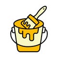 brush, paint brush, bucket, paint bucket, color bucket, bucket and brush icon Royalty Free Stock Photo