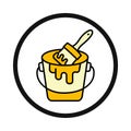 brush, paint brush, bucket, paint bucket, color bucket, bucket and brush icon Royalty Free Stock Photo