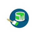 Brush paint bucket logo Royalty Free Stock Photo