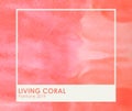 Brush and paint texture on paper living coral. Color of the year 2019. livingcoral - Image