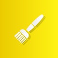 brush, paintbrush, tassel, raceme, cluster, pencil white icon with shadow