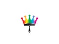 Brush painting as a crown symbol with multicolors for logo design Royalty Free Stock Photo