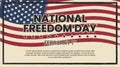 Brush painting national freedom day background with a retro color