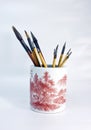 Brush pen in a china Royalty Free Stock Photo