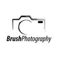 Brush Photography. Abstract illustration camera icon logo concept design template Royalty Free Stock Photo