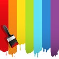 Brush with rainbow paint