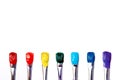 Brush with red, orange, yellow, green, blue, and indigo Royalty Free Stock Photo