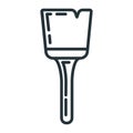 Brush roller for paint renovation house icon toolkit, concept brush repair building art line flat vector illustration, isolated on Royalty Free Stock Photo