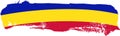 brush Romania, Moldova, Chad and Andorra flag, vector