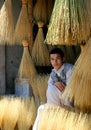 A brush seller in Herat, Afghanistan