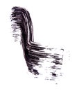 Brush strok of black shade of mascara on white Royalty Free Stock Photo