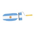 Brush Stroke With Argentina National Flag Isolated On A White Background. Vector Illustration. Royalty Free Stock Photo