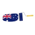 Brush Stroke With Australia National Flag Isolated Royalty Free Stock Photo