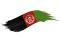 A brush stroke in the color of the national flag of Afghanistan isolated on a white background