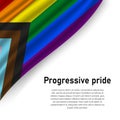 Brush stroke flag of Progressive pride on white background. Royalty Free Stock Photo