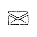 Brush stroke hand drawn vector icon of letter envelope Royalty Free Stock Photo
