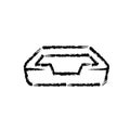 Brush stroke hand drawn vector icon of paper tray Royalty Free Stock Photo
