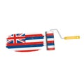 Brush Stroke With Hawaii National Flag Isolated On A White Background. Vector Illustration. Royalty Free Stock Photo