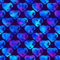 Brush Stroke Heart Love Geometric Grung Pattern Seamless in Blue Color Background. Gunge Collage Watercolor Texture for