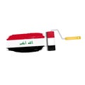 Brush Stroke With Iraq National Flag Isolated On A White Background. Vector Illustration.