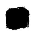 Brush stroke isolated white background. Black smudge paint brush. Grunge texture stroke line. Art ink dirty design