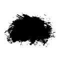 Brush stroke isolated white background. Black smudge paint brush. Grunge texture stroke line. Art ink dirty design