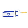 Brush Stroke With Israel National Flag Isolated On A White Background. Vector Illustration. Royalty Free Stock Photo