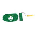 Brush Stroke With Macau National Flag Isolated On A White Background. Vector Illustration.