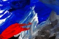 Brush strokes of blue and red paint. Royalty Free Stock Photo