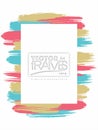 Brush strokes frame design vector. Colorful frame design. Rectangular. A4 size frames. Modern frame design. Royalty Free Stock Photo