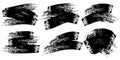 Brush strokes ink paint, set of  grunge design elements.  Vector illustration Royalty Free Stock Photo