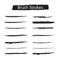 Brush strokes isolated. Ink painting. Set collection. Vector artwork. Black and white