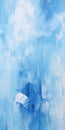 Blue And White Abstract Painting With Dreamlike Brushstrokes