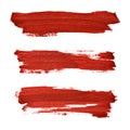 Brush strokes of red acrylic paint Royalty Free Stock Photo