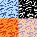 Brush strokes seamless patterns variations